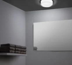 Applique ou plafonnier, Vetro, blanc, IP44, LED, 3000k, 1250 lm, Ø25,1cm, H9,5cm - LEDs C4