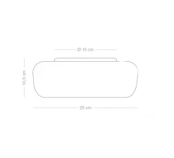 Applique ou plafonnier, Verre soufflé opale, blanc, IP21, H25cm, P10,5cm - Zangra