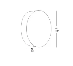 Applique, plafonnier, GEA 42 A, hêtre naturel, LED, Ø42cm, H10cm - LZF