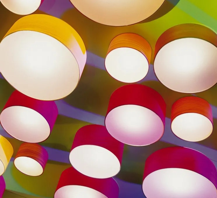 Applique, plafonnier, GEA 20 A, hêtre naturel, LED, Ø20cm, H10cm - LZF