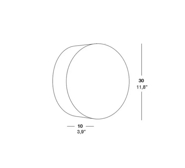 Applique, plafonnier, GEA 30 A, jaune, LED, Ø30cm, H10cm - LZF