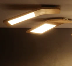 applique, Plafonnier LED, Butterfly, 02, chêne, 3000K, L23cm - TUNTO