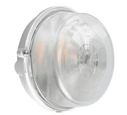 Applique, plafonnier, light.o.127, blanc, verre transparent, IP54, Ø17cm, P11cm - Zangra