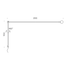 Applique, Potence Pivotante, noir, Charlotte Perriand, LED, 2700K, 900lm, L200cm, H104cm - Nemo Lighting