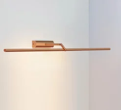 Applique pour tableaux, Airy L, cuivre satiné, LED, dim, 2700K, 960 lm, L101,4cm, H4,4cm - CVL