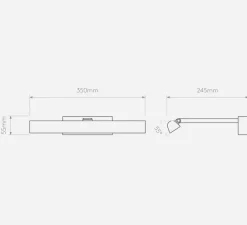 Applique pour tableaux, Renoir 350, laiton brossé, LED, dim, 2700K, 190 lm, L35cm, H5,5cm - Astro