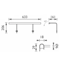 Applique pour tableaux, Wallace 60, bronze, LED, dim, 2700K, 618 lm, L63,3cm, H20,6cm - John Cullen
