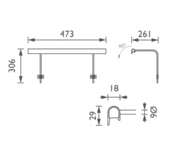 Applique pour tableaux, Wallace 45, bronze, LED, dim, 2700K, 464 lm, L47,3cm, H30,6cm - John Cullen