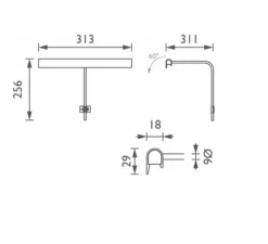 Applique pour tableaux, Wallace 30, laiton, LED, dim, 2700K, 309 lm, L31,3cm, H25,6cm - John Cullen