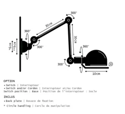 Applique, Signal 2 bras, SI331,bleu pastel, L70cm, H30cm - Jieldé