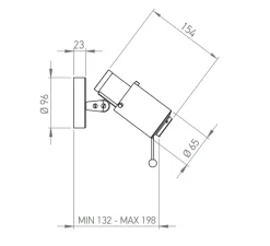 Applique, Spot, Biny spot, noir, argent, L6,5cm, H15,4cm - Dcw editions