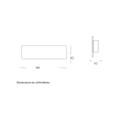 Applique, Vertbois, plâtre, prêt à peindre, Anaïs L, blanc, LED, 3000-4000K, 2200 lm, L60cm, H8cm - Nedgis