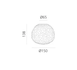 Applique-plafonnier, Météorite, blanc,verre, IP44, Ø15cm - Artemide