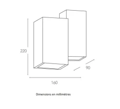 Applique,Vertbois, plâtre, prêt à peindre, Charlotte Double, blanc, L16cm, H22cm - Nedgis
