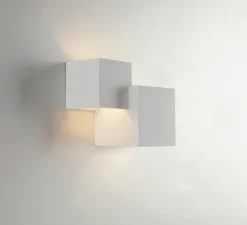 Applique,Vertbois, plâtre, prêt à peindre, Charlotte Square Double, blanc, L19,5cm, H16cm - Nedgis