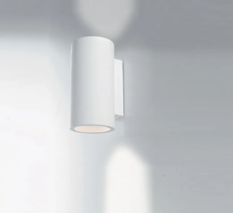 Applique,Vertbois, plâtre, prêt à peindre, Isaline L, blanc, Ø12cm, H24cm - Nedgis