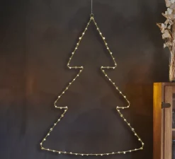 Arbre de Noël, lumineux, Liva, or, LED, H70cm - Sirius