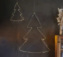 Arbre de Noël, lumineux, Liva, or, LED, H70cm - Sirius