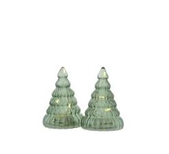 Arbre de Noël, Lumineux, Lucy SET 2 pièces, vert, LED, Ø6,5cm, H9cm - Sirius