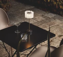 Baladeuse, Accordéon, noir, laiton, LED, dim, 2700K, 150 lm, Ø13cm, H32,7cm - Slamp