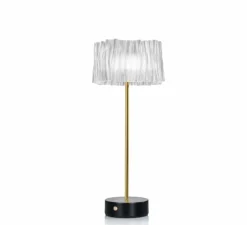 Baladeuse, Accordéon, noir, laiton, LED, dim, 2700K, 150 lm, Ø13cm, H32,7cm - Slamp