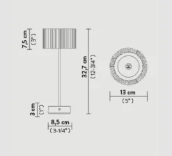 Baladeuse, Accordéon, noir, laiton, LED, dim, 2700K, 150 lm, Ø13cm, H32,7cm - Slamp