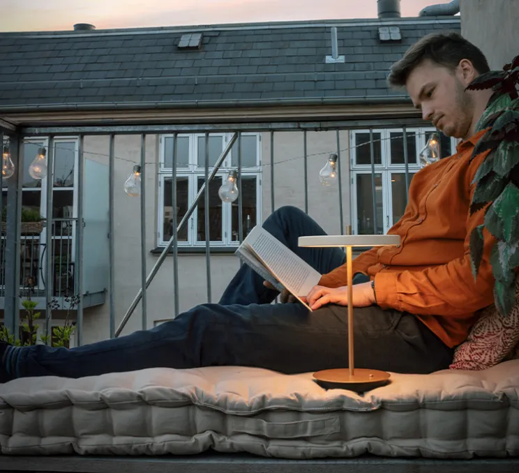 Baladeuse, Asteria Move, blanc perle, LED, 3000K, 5-100lm, Ø20cm, H30,6cm - Umage