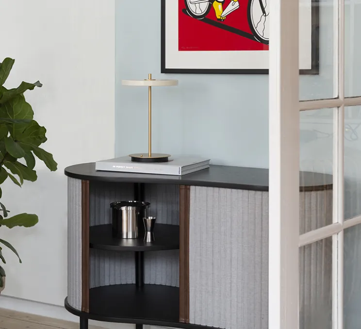 Baladeuse, Asteria Move, blanc perle, LED, 3000K, 5-100lm, Ø20cm, H30,6cm - Umage