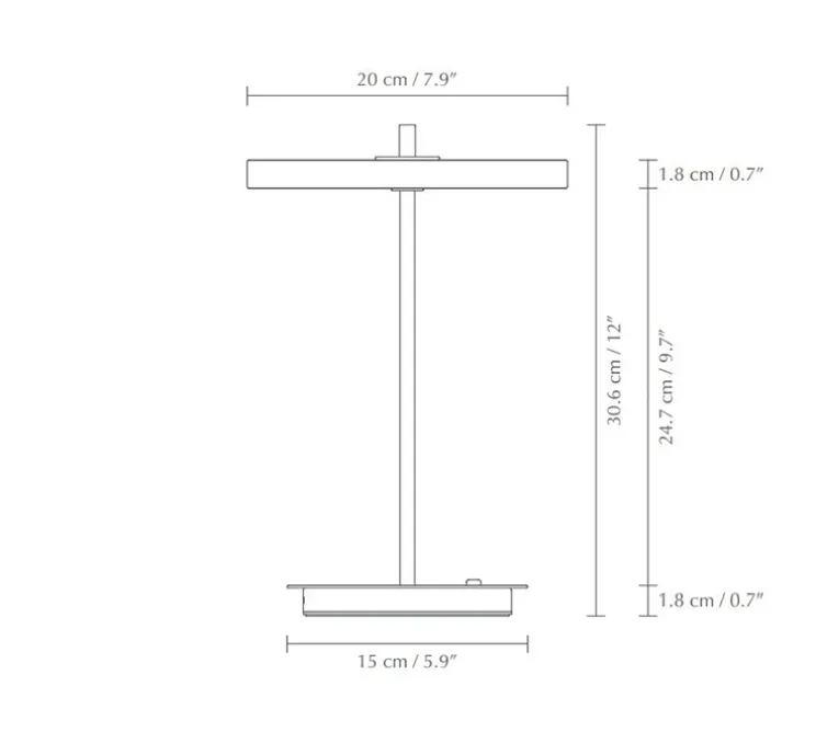 Baladeuse, Asteria Move, vert forêt, LED, 3000K, 5-100lm, Ø20cm, H30,6cm - Umage