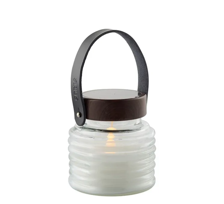 Baladeuse, d'extérieur, Aston Solar Jar, marron, noir, IP44, LED, Ø12cm, H12cm - Sirius