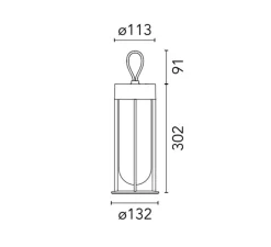 Baladeuse, d'extérieur, In Vitro, blanc, IP65, LED, dim, 2700K, 115 lm, Ø13,2cm, H39,3cm - Flos