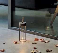 Baladeuse, d'extérieur, In Vitro Unplugged, marron foncé, IP65, LED, 2700K, 182lm, Ø13,2cm, H39,3cm - Flos