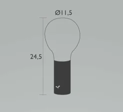 Baladeuse, d'extérieur, Lampe H24 avec support applique, Cerise Noire, IP54, LED, 3000K-6000K, 70 lm, Ø11,5cm, H24,5cm - Fermob