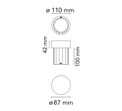 Baladeuse, d'extérieur, Last Order, transparent fluté et vert matt, IP55,LED, 2700K, 200lm, Ø11cm, H14,2cm - Flos