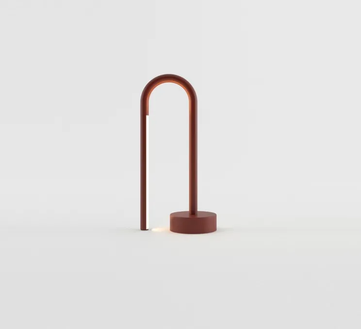 Baladeuse, d'extérieur, Mini bow, rouge oxydé, IP44, LED, dim, 2700K, 180 lm, L14,7cm, H30cm - Nexia