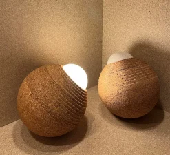 Baladeuse d'extérieur, Terra S, liège, IP67, LED, dim, 3000K, 290 lm, Ø18cm, H20cm - luxcambra