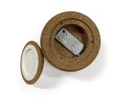 Baladeuse d'extérieur, Terra S, liège, IP67, LED, dim, 3000K, 290 lm, Ø18cm, H20cm - luxcambra