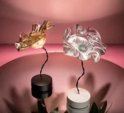 Baladeuse, La Fleur, noir et or, LED, dim, 2700K, 150 lm, Ø15cm, H26cm - Slamp