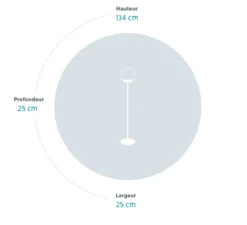 Baladeuse, Lampadaire H134, MOOON! Cactus,LED, IP 44, 3000 K à 6000K, 500lm,, Ø25cm, H134cm - FERMOB