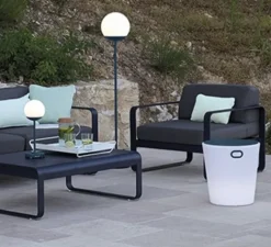 Baladeuse, Lampadaire, Mooon !, bleu acapulco, LED, 3000-6000K, 500lm, dim, IP44, Ø25cm, H134cm - Fermob