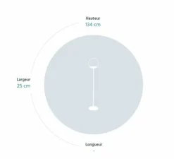 Baladeuse, Lampadaire, Mooon !, bleu acapulco, LED, 3000-6000K, 500lm, dim, IP44, Ø25cm, H134cm - Fermob