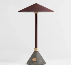Baladeuse, Lampe sans fil AURORE, Rouge marsala, base BAMA, IP 44, LED, dim, 2700K, 250 lm, Ø18cm, H30cm - JURIE & JARRE