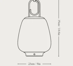 Baladeuse, Lucca SC51, noir, IP44, LED, 2700K, lm, Ø24cm, H37cm - Andtradition