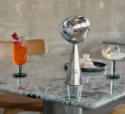 Baladeuse, Melt Portable, argent, IP44, LED, dim, 3000K, 100 lm, L13cm, H28cm - Tom Dixon