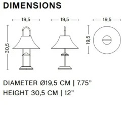 Baladeuse, Mousqueton, fer rouge, IP44, LED, dim, 2550K, 157 lm, Ø19,5cm, H30,5cm - HAY