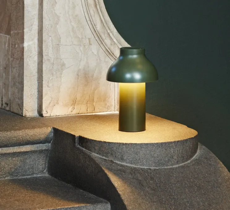 Baladeuse, PC portable, vert olive, IP44, LED, dim, 2800k, 220 lm, Ø14cm, H22cm - HAY