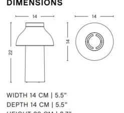 Baladeuse, PC portable, vert olive, IP44, LED, dim, 2800k, 220 lm, Ø14cm, H22cm - HAY