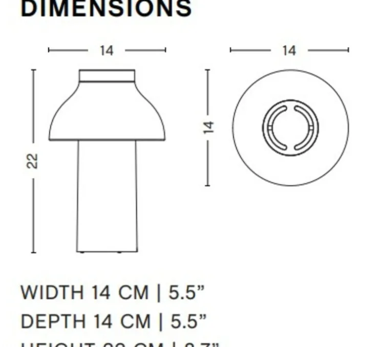Baladeuse, PC portable, vert olive, IP44, LED, dim, 2800k, 220 lm, Ø14cm, H22cm - HAY