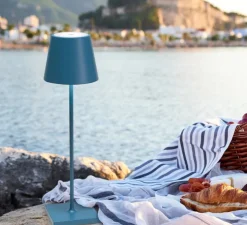 Baladeuse, Poldina, Bleu avio, IP65, LED, dim, 2200-3000K, 256 lm, Ø11cm, H38cm - Zafferano