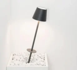 Baladeuse, Poldina, Gris foncé, avec piquet, IP54, LED, dim, 2200-3000K, 256 lm, Ø11cm, H60cm - Zafferano